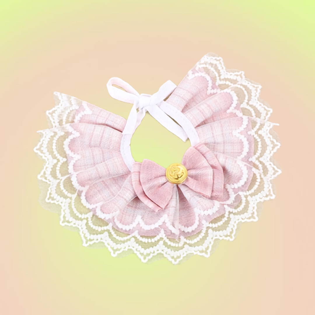 Pastel Belle Lace Bow Kitten & Small Dog Collar-Pink - Lil Wild Pets