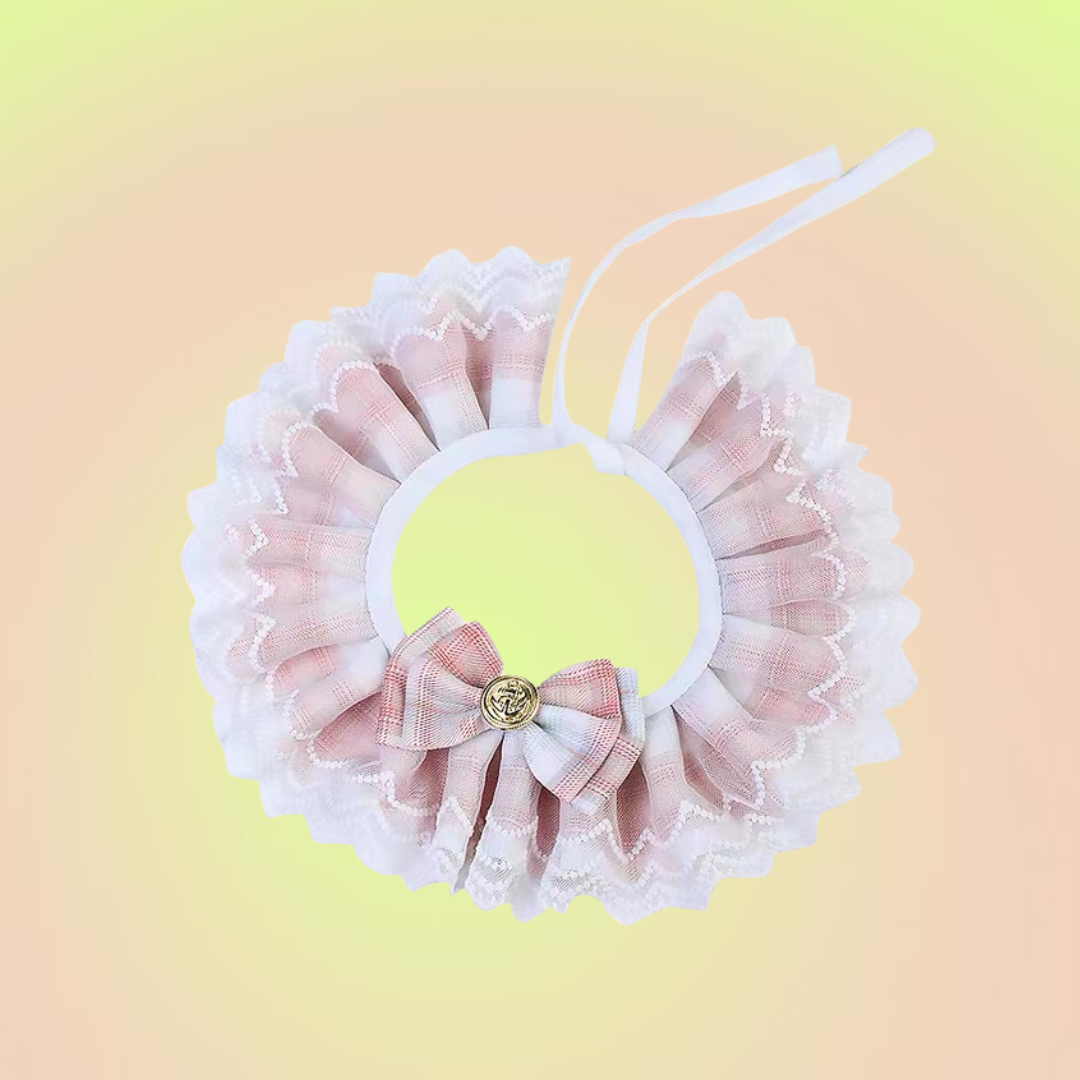 Pastel Belle Lace Bow Kitten & Small Dog Collar-Pink - Lil Wild Pets