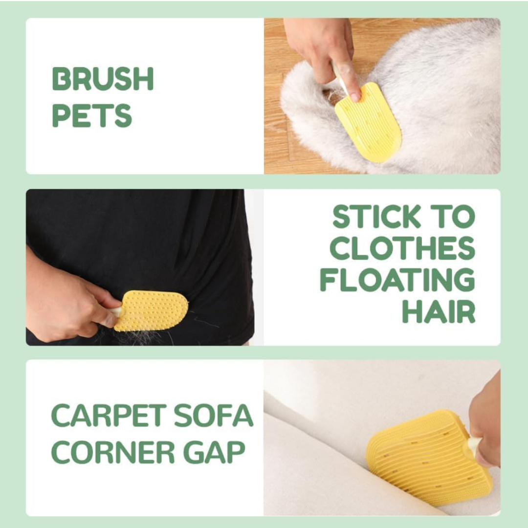 2-in-1 Ice Cream Tongue Dual-Sided Silicone Pet Hair Brush & Remover - Lil Wild Pets