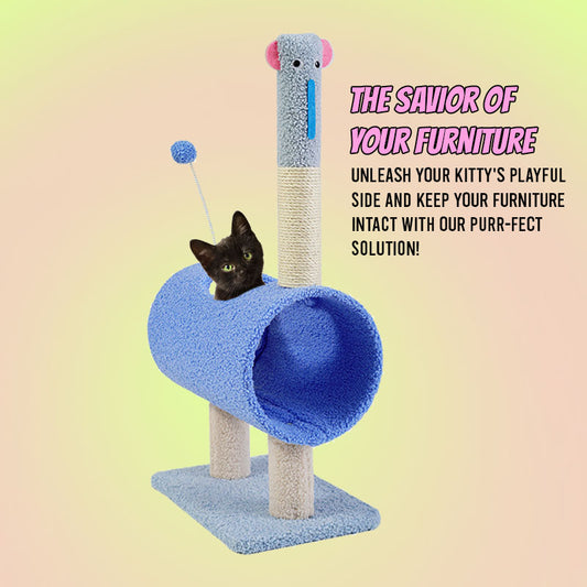 Elephant Cat Tree Scratching Post with Interactive Toy - Lil Wild Pets