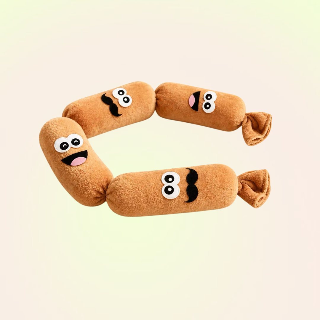 Squeaky Sausage Long Plush Chew & Tug Dog Toy