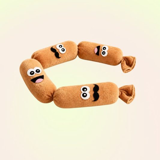 Squeaky Sausage Long Plush Chew & Tug Dog Toy