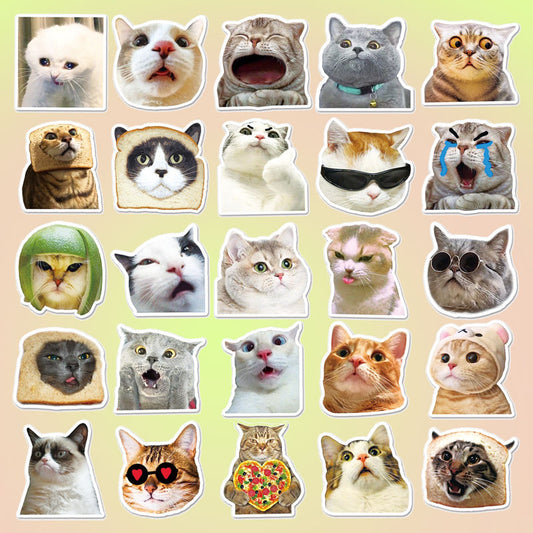Hilarious Waterproof Cat Stickers Pack - 25pcs - Lil Wild Pets