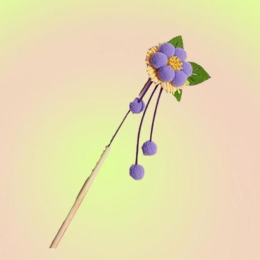 Lavender Blooming Flower Teaser Wand Toy for Cats - Lil Wild Pets