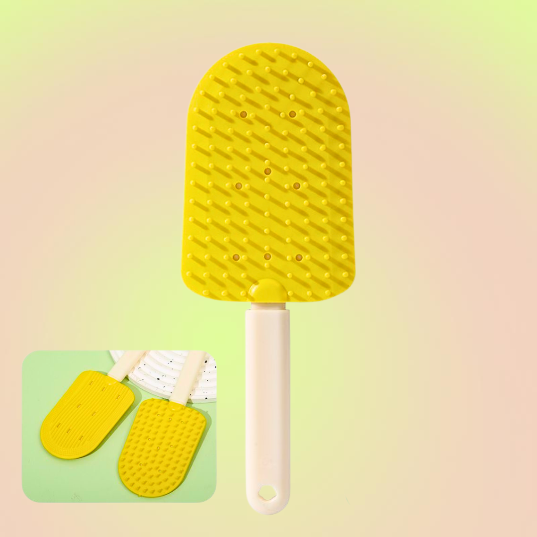 2-in-1 Ice Cream Tongue Dual-Sided Silicone Pet Hair Brush & Remover - Lil Wild Pets