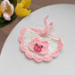 Pink Piggy Knit Handmade Crochet Bib Accessory for Cats and Dogs - Lil Wild Pets