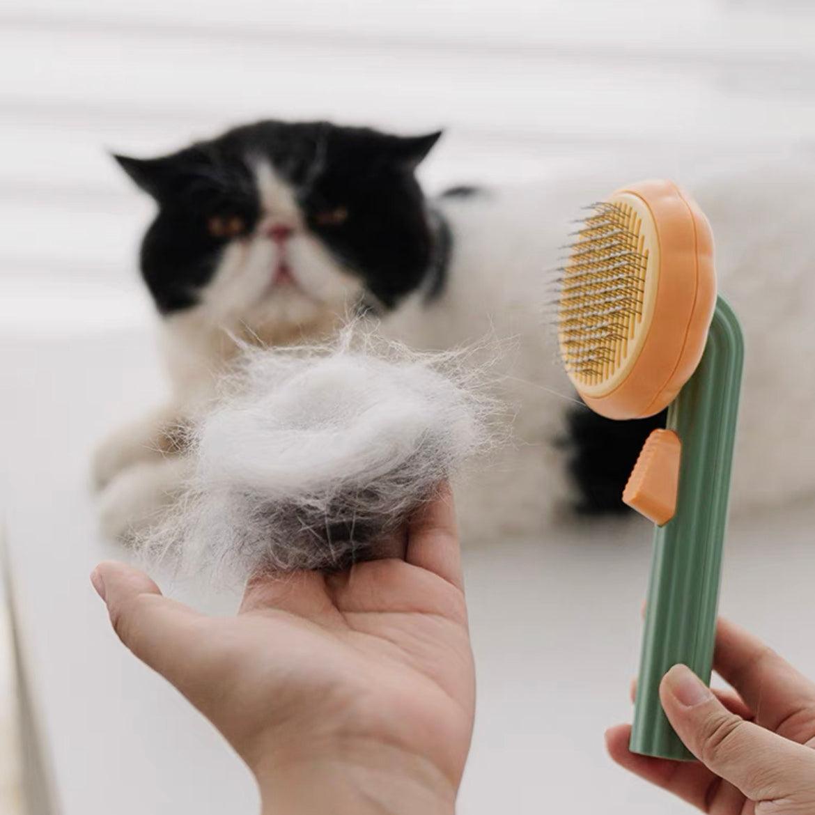 Self-Cleaning Pet Grooming One-Click Hair Brush - Sunflower - Lil Wild Pets