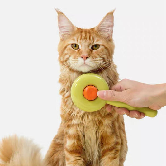 Donut Self-Cleaning Pet Grooming One-Click Hair Brush - Lil Wild Pets