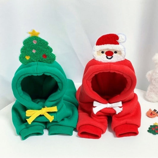 Santa Claus & Christmas Tree Hoodie for Cats and Dogs - Lil Wild Pets