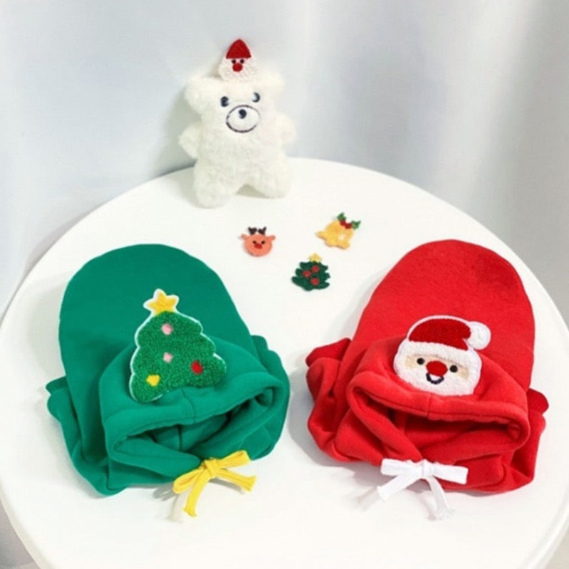 Santa Claus & Christmas Tree Hoodie for Cats and Dogs - Lil Wild Pets