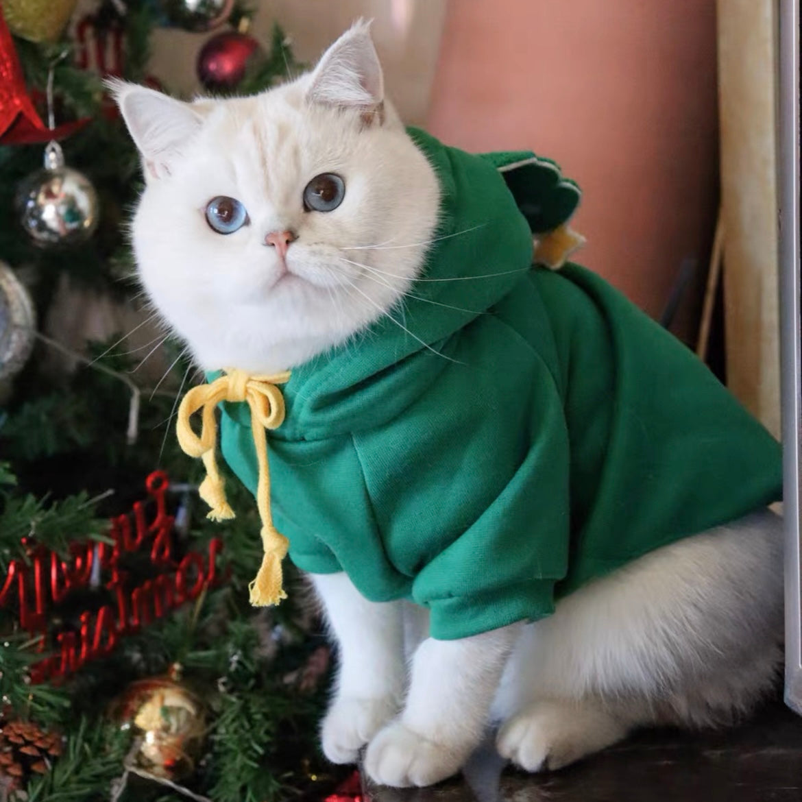 Santa Claus & Christmas Tree Hoodie for Cats and Dogs - Lil Wild Pets