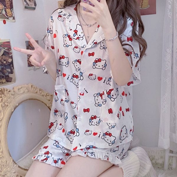 Hello Kitty Sanrio Ultra-Soft Short Sleeve Pajamas