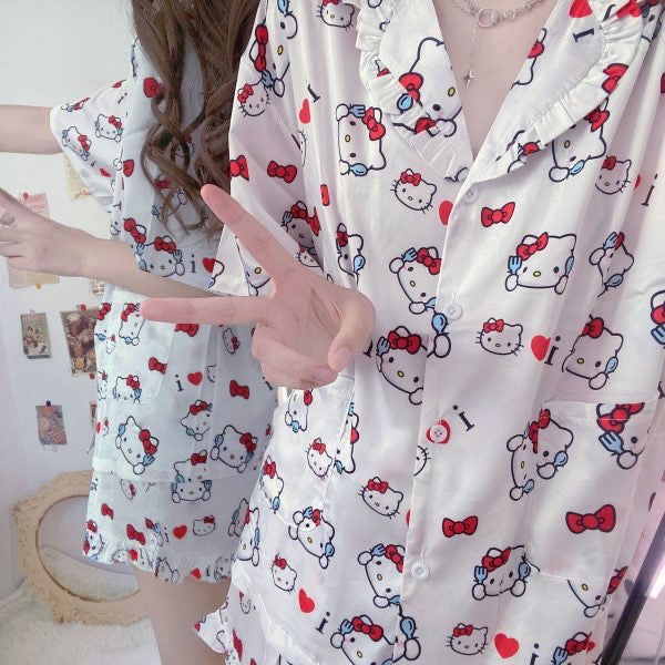 Hello Kitty Sanrio Ultra-Soft Short Sleeve Pajamas