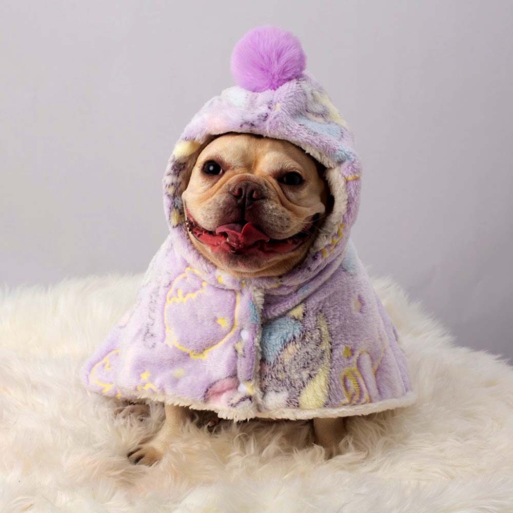 Fleece Pom Pom Rainbow & Angel Shawl Blanket for Cats and Dogs - Lil Wild Pets