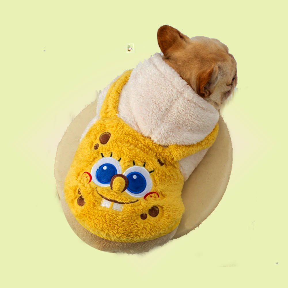 Spongebob Fluffy Fleece Teddy Hoodie for Cats and Dogs - Lil Wild Pets