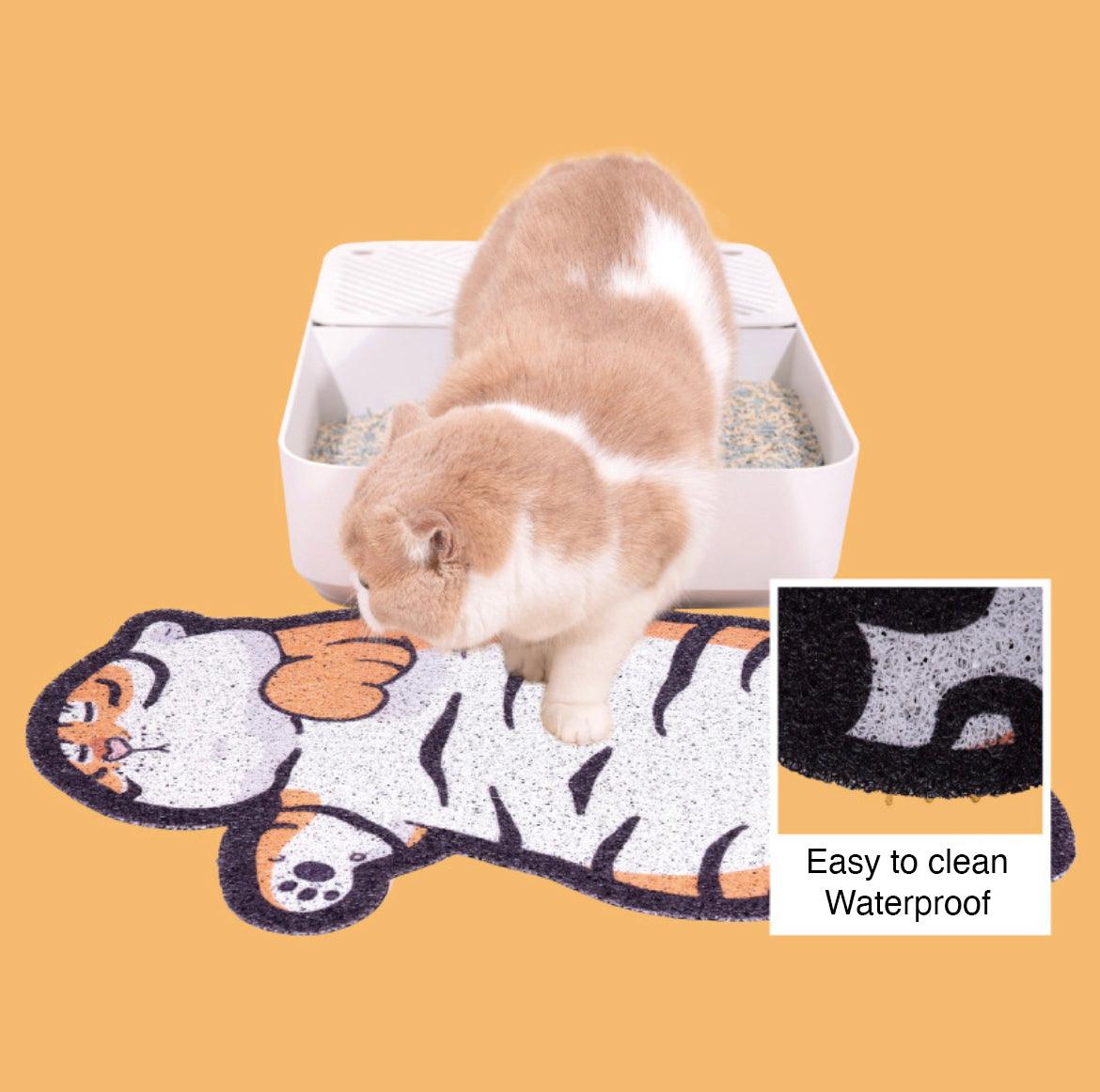 Good Night Tiger Water Resistant & Nonslip Cat Litter Box Mat - Lil Wild Pets
