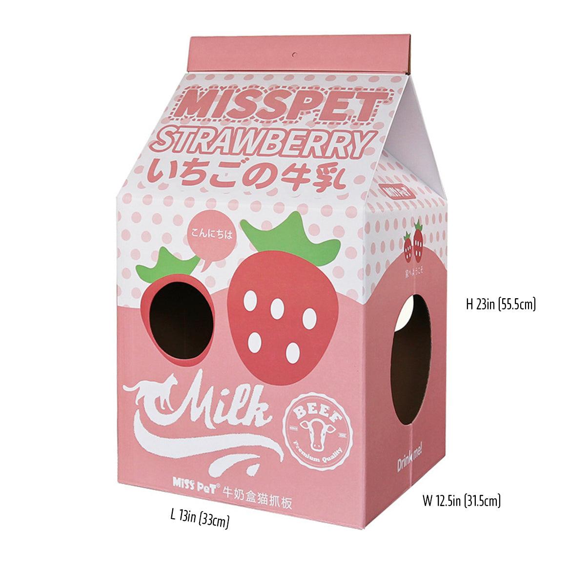 Cat Scratcher Milk Box House With Scratching Pad - Lil Wild Pets