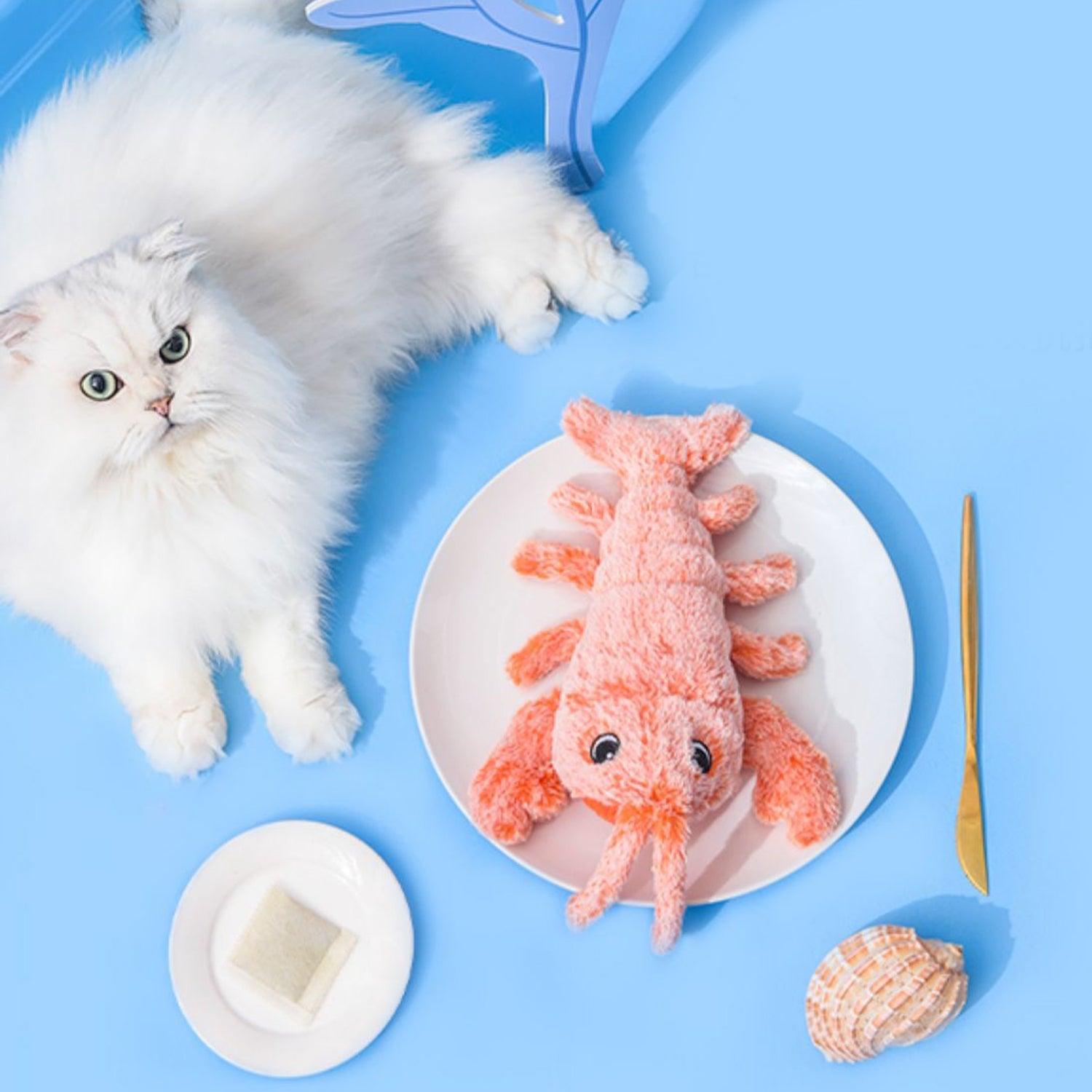 Flopping Fish Electric Interactive Self-Play Cat Toy with Catnip - Lobster & Wheal & Shark Pink Whale