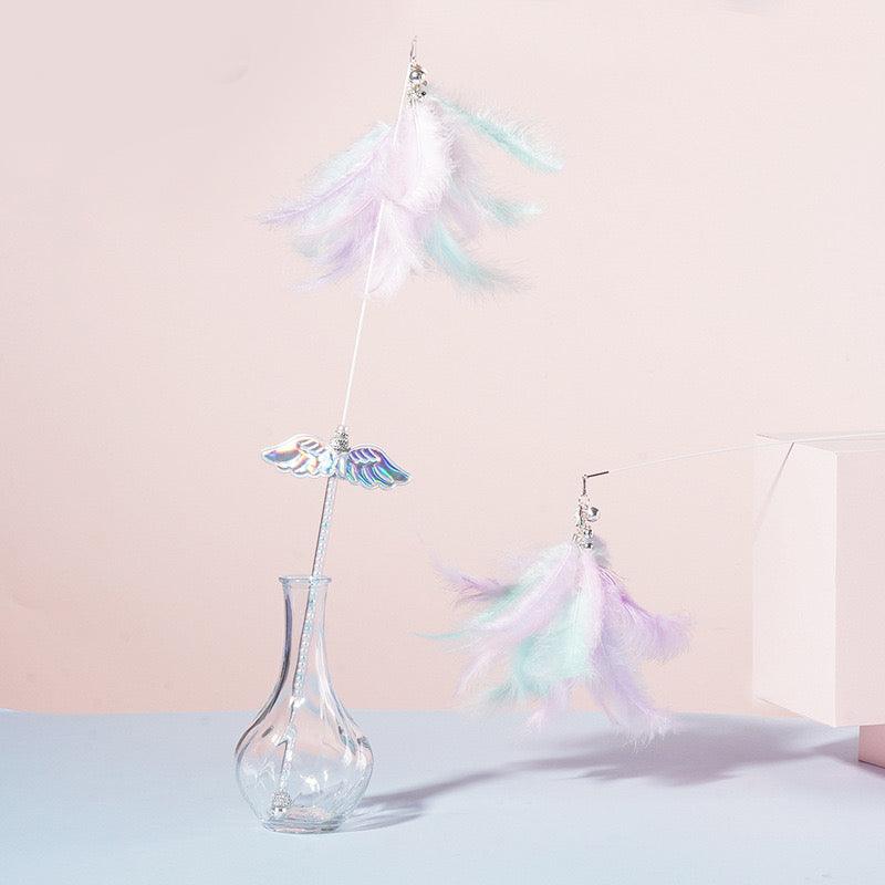 Teaser Toy - Unicorn Fairy Angel Wings Wand with Feathers - Lil Wild Pets