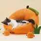 Fortune Orange Ultra-Soft Fur Bed for Cats and Dogs - Lil Wild Pets