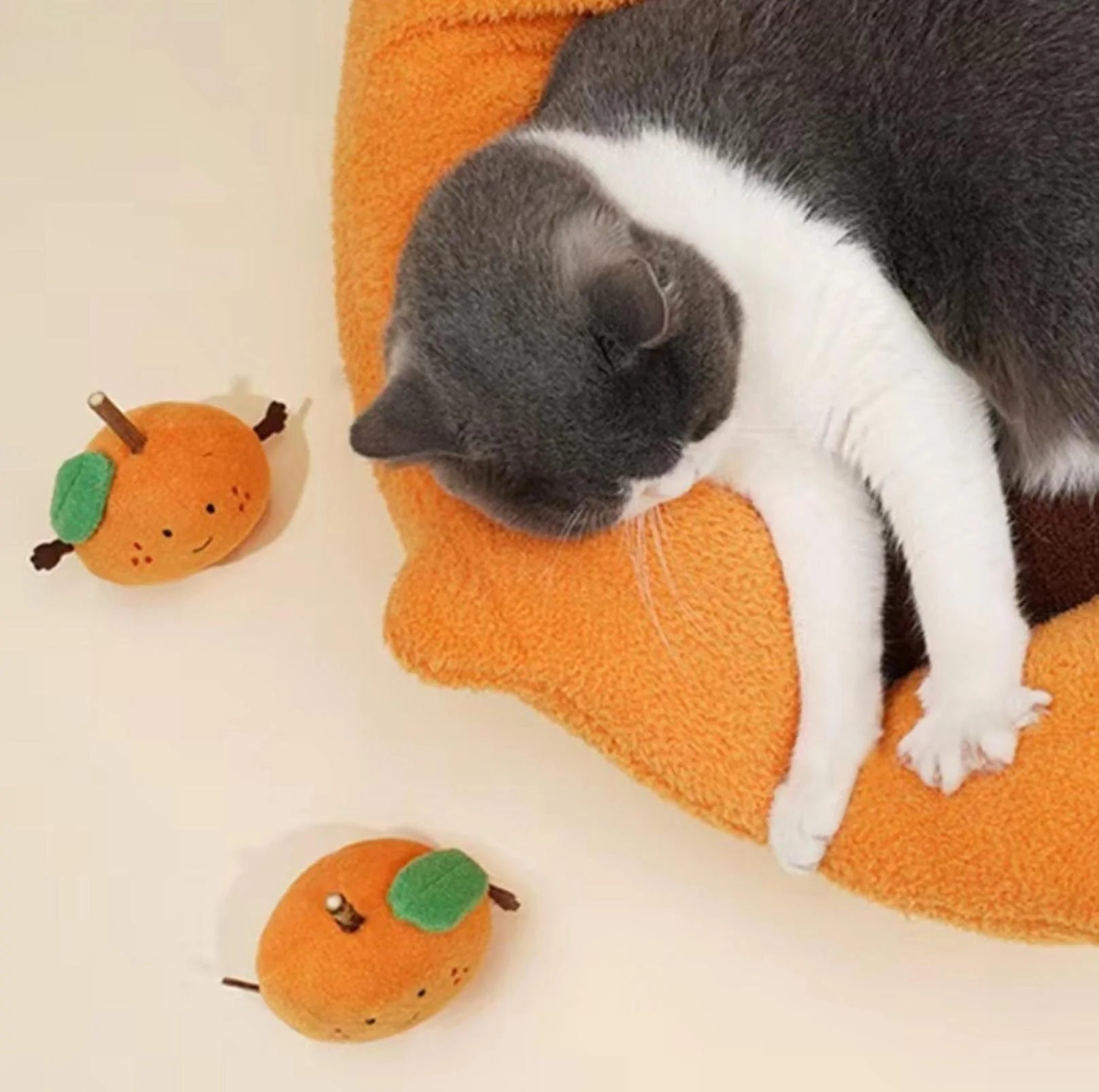 Fortune Orange Ultra-Soft Fur Bed for Cats and Dogs - Lil Wild Pets