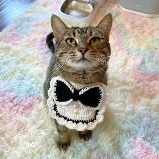 Gentleman Knit Handmade Crochet Bib Accessory for Cats and Dogs - Lil Wild Pets